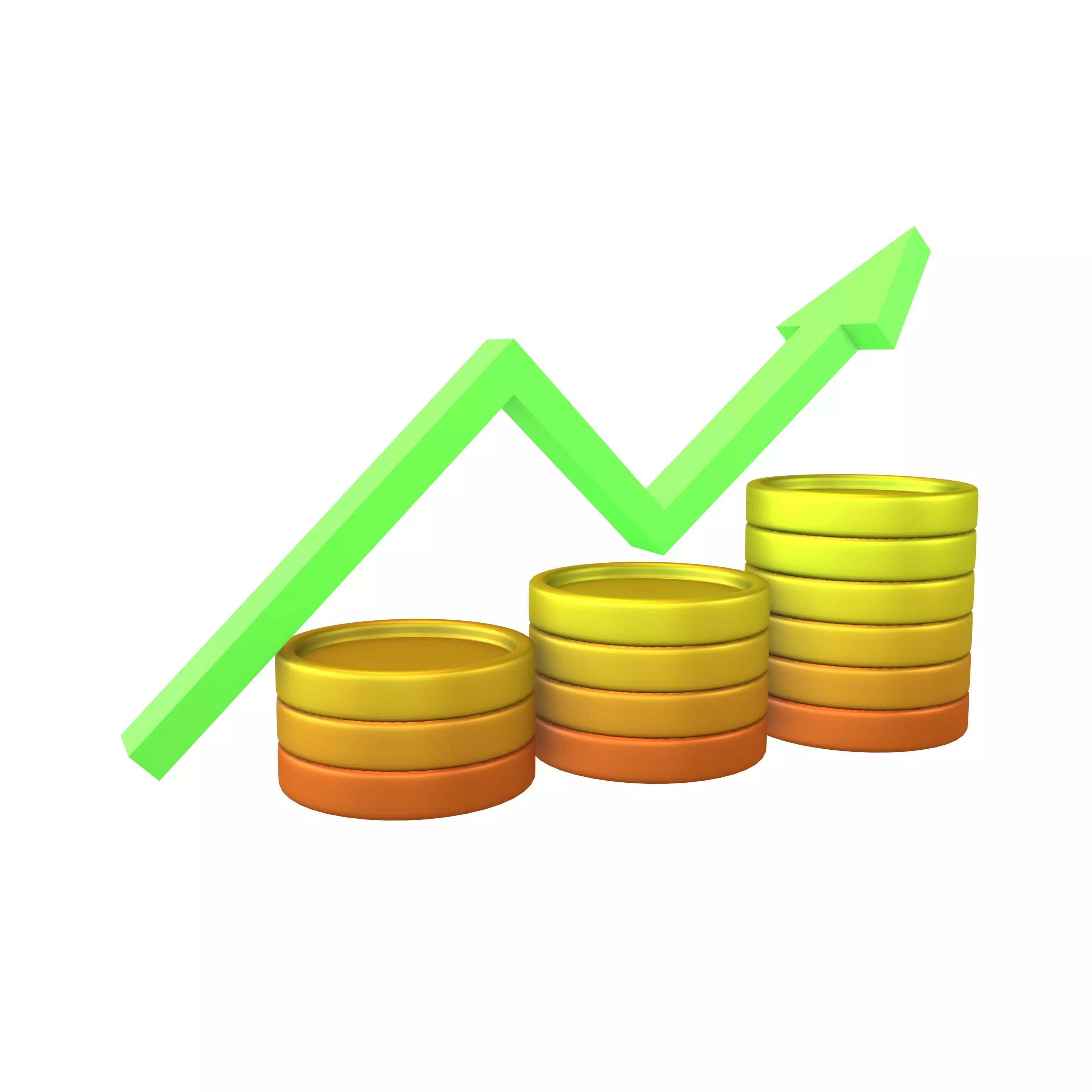 Economic Growth Icon V1 004 Low-poly 3D model_0