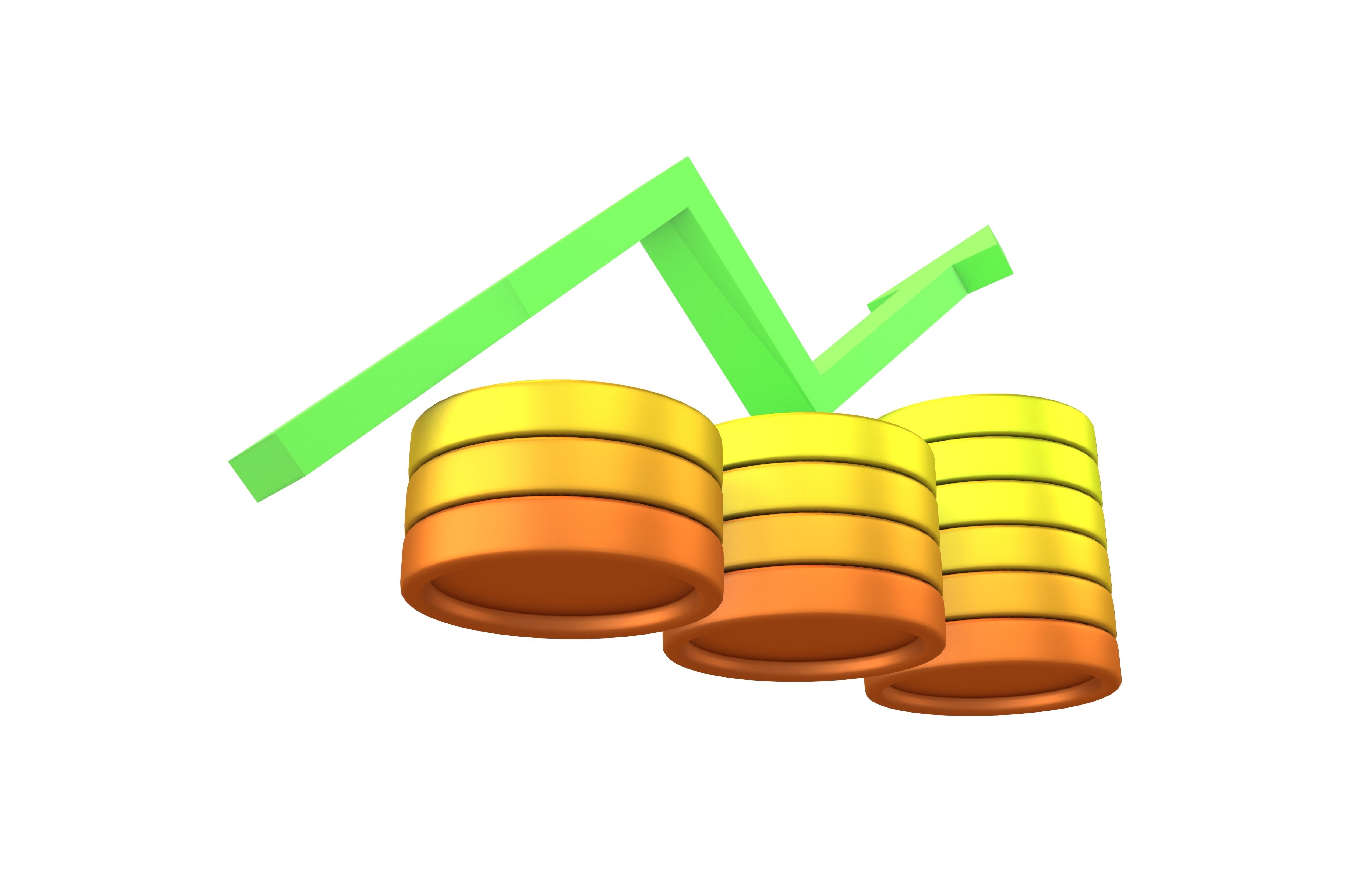 Economic Growth Icon V1 004 Low-poly 3D model_3