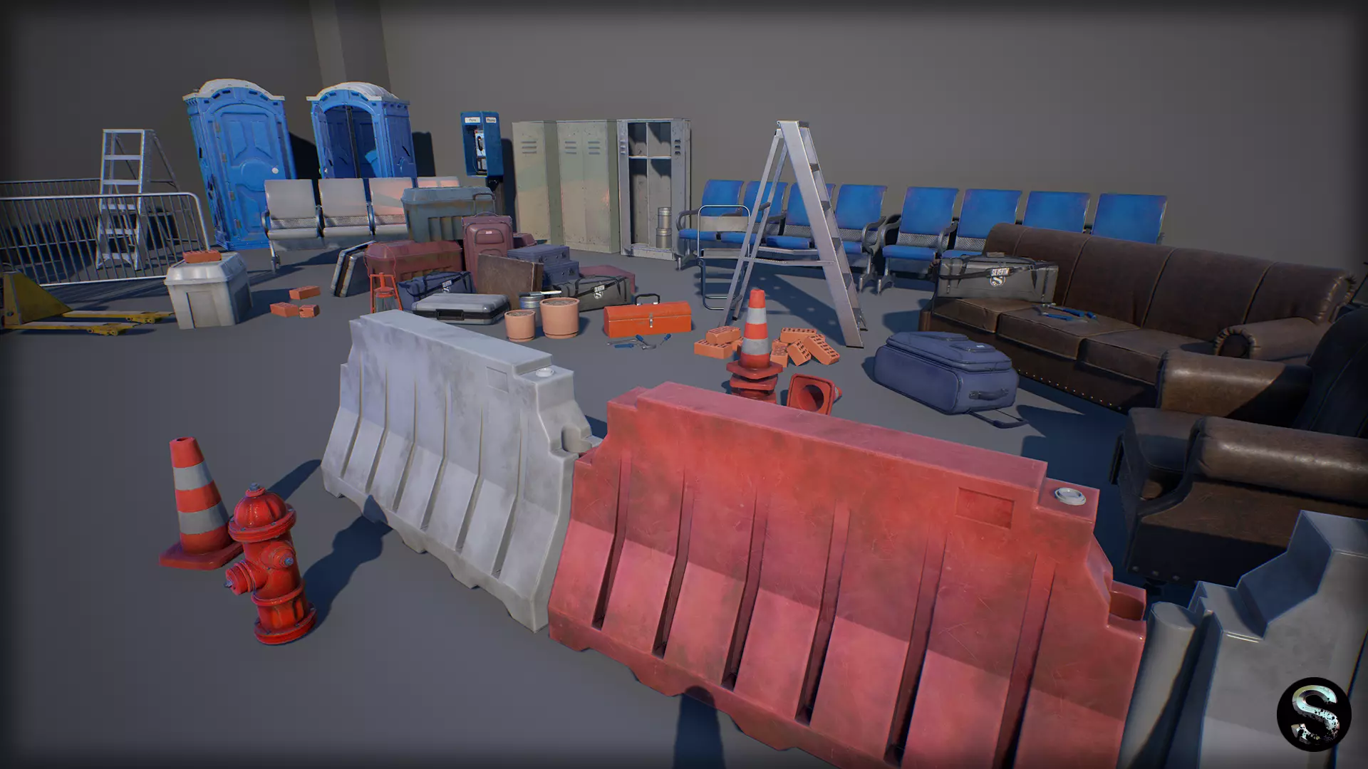 Industry Props Pack 2 Low-poly 3D model_0