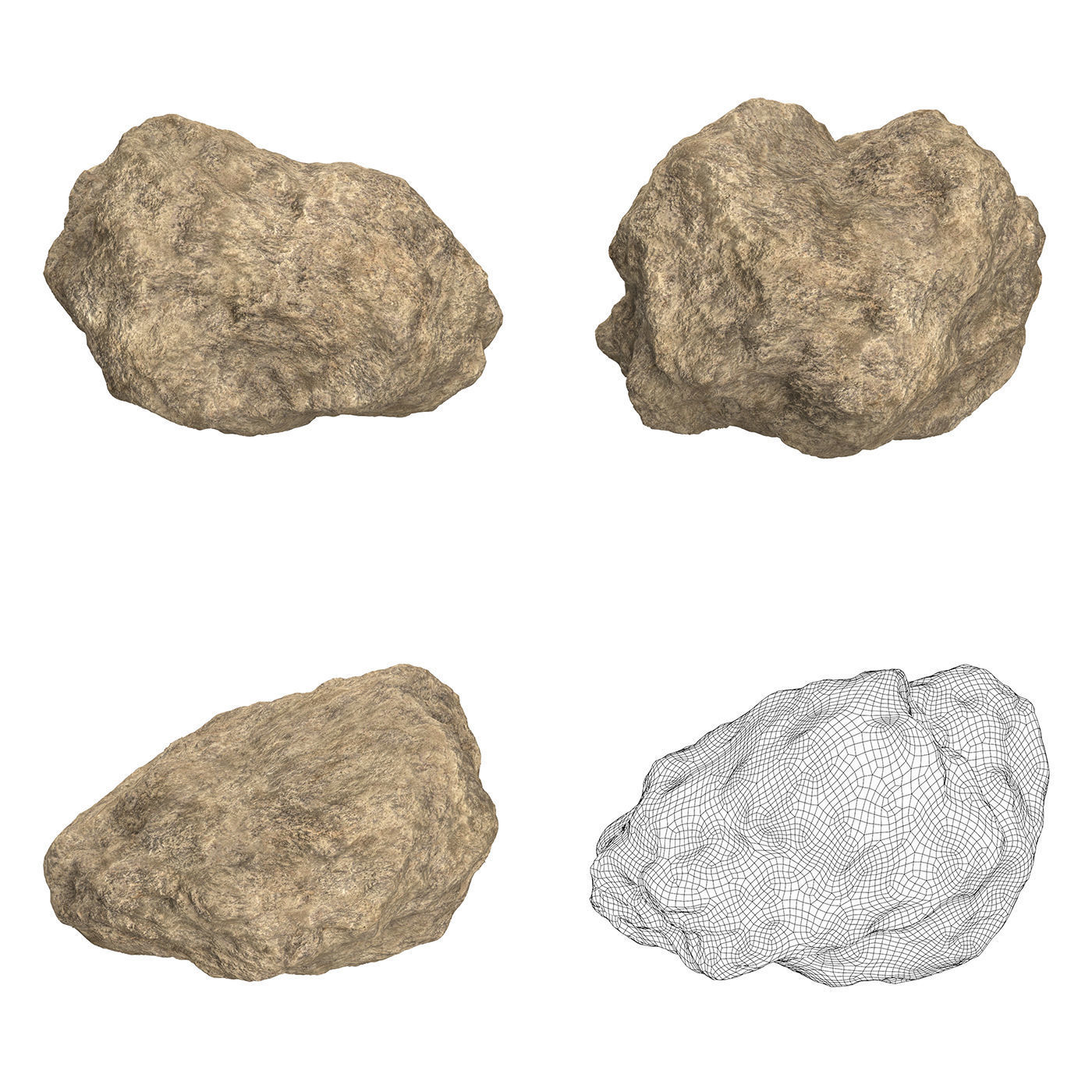 Sand Stone Collection Low-poly 3D model_11