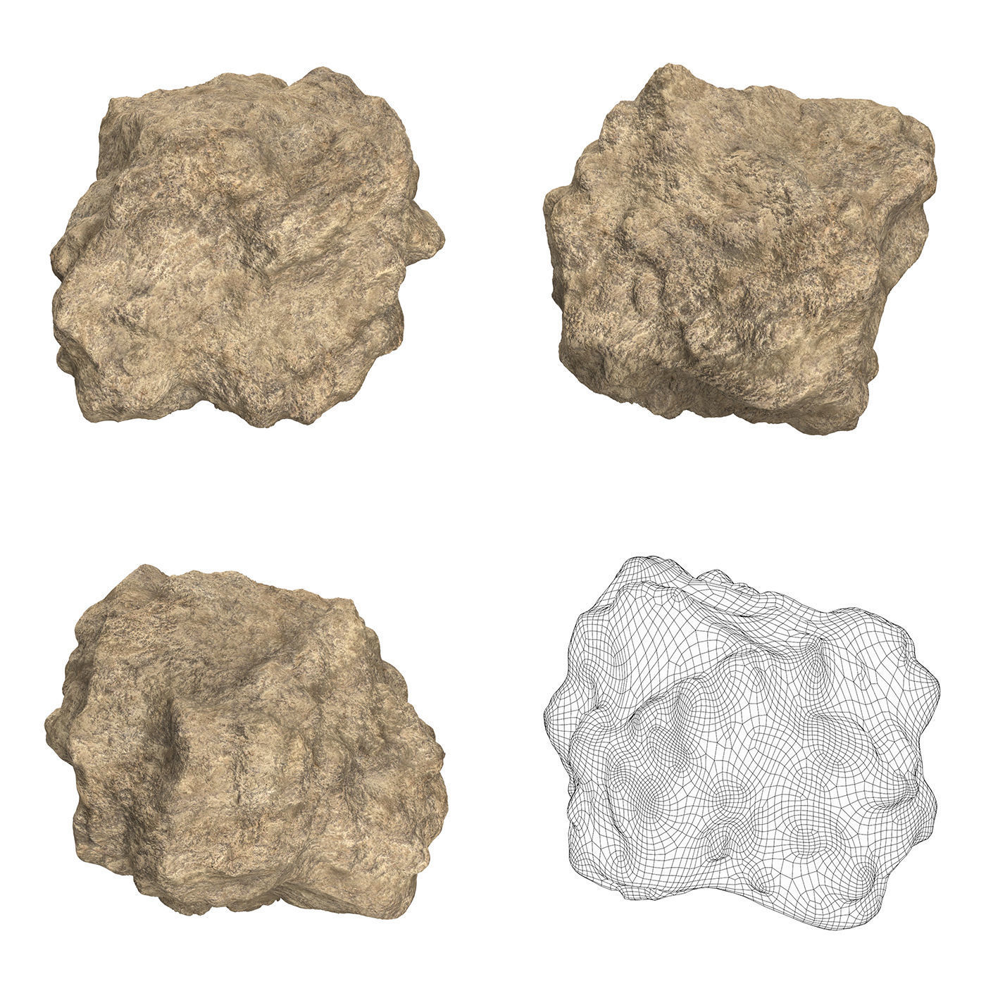 Sand Stone Collection Low-poly 3D model_8