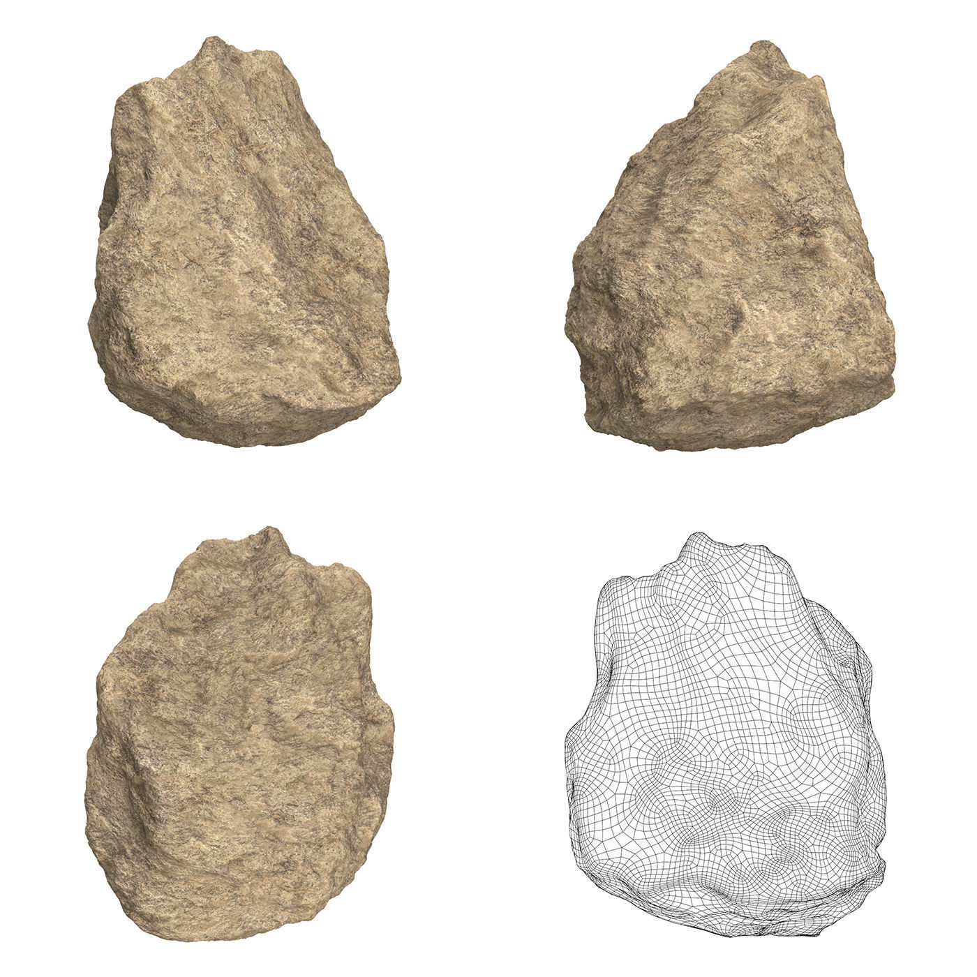 Sand Stone Collection Low-poly 3D model_2