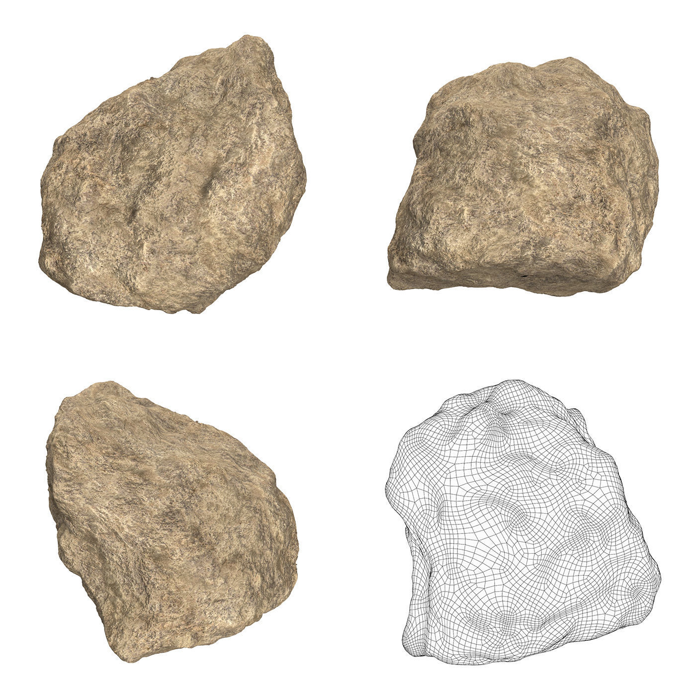 Sand Stone Collection Low-poly 3D model_6