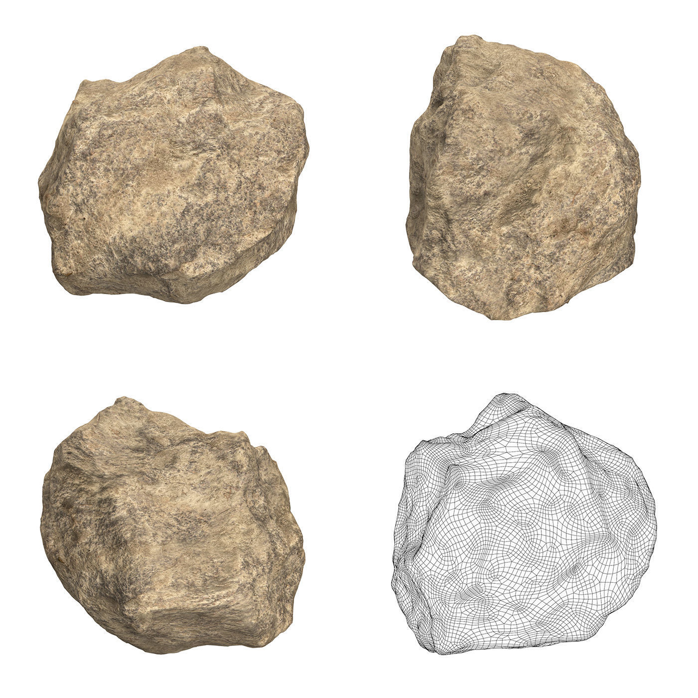 Sand Stone Collection Low-poly 3D model_1