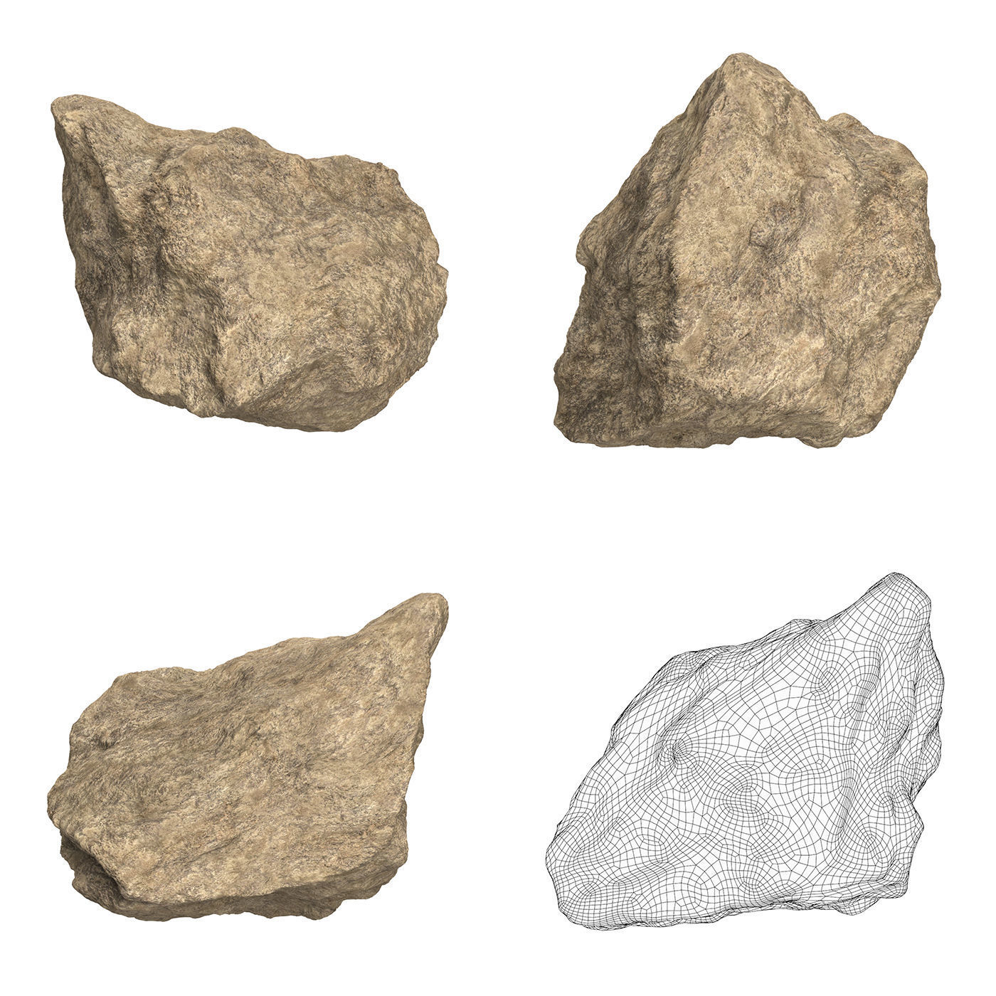 Sand Stone Collection Low-poly 3D model_10