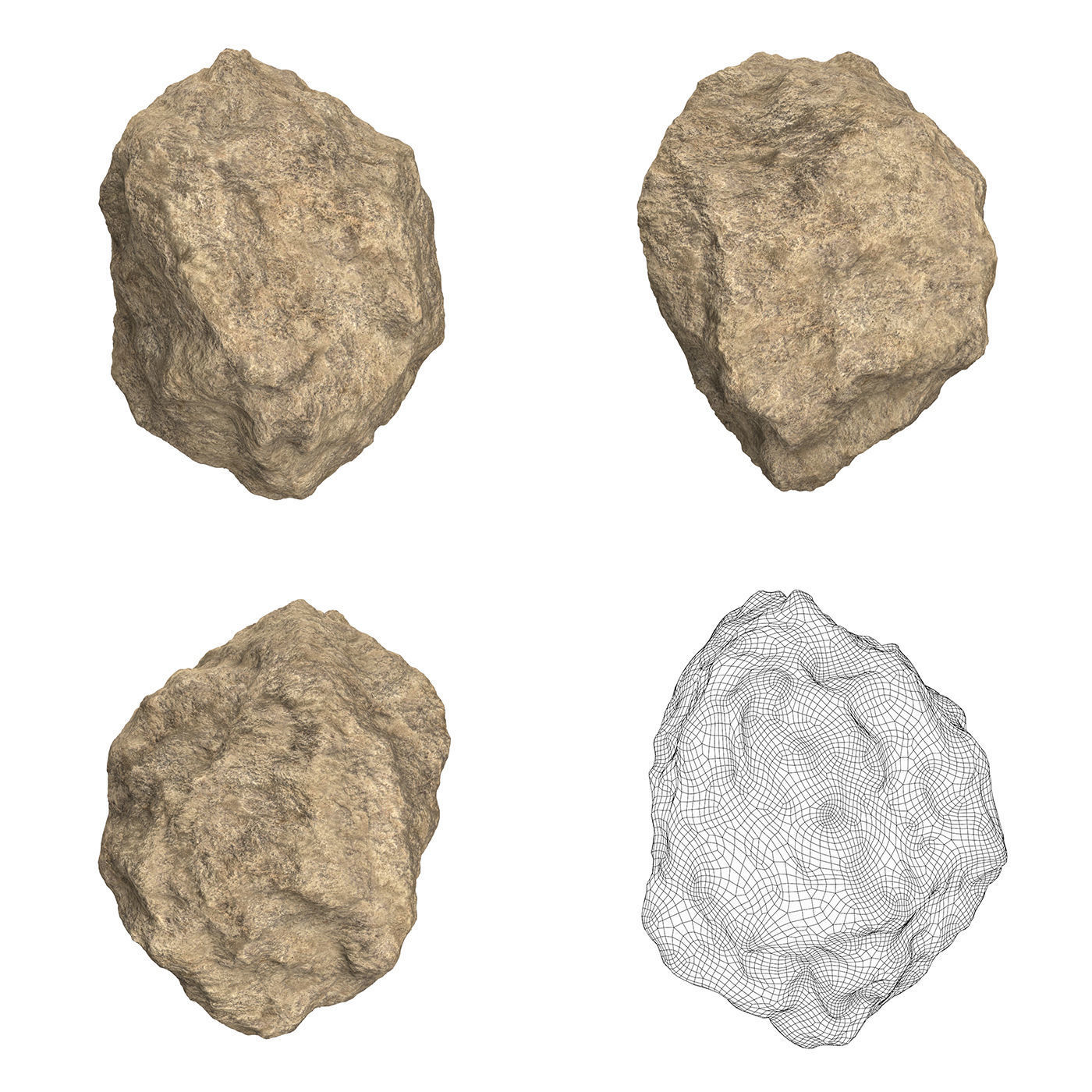 Sand Stone Collection Low-poly 3D model_4