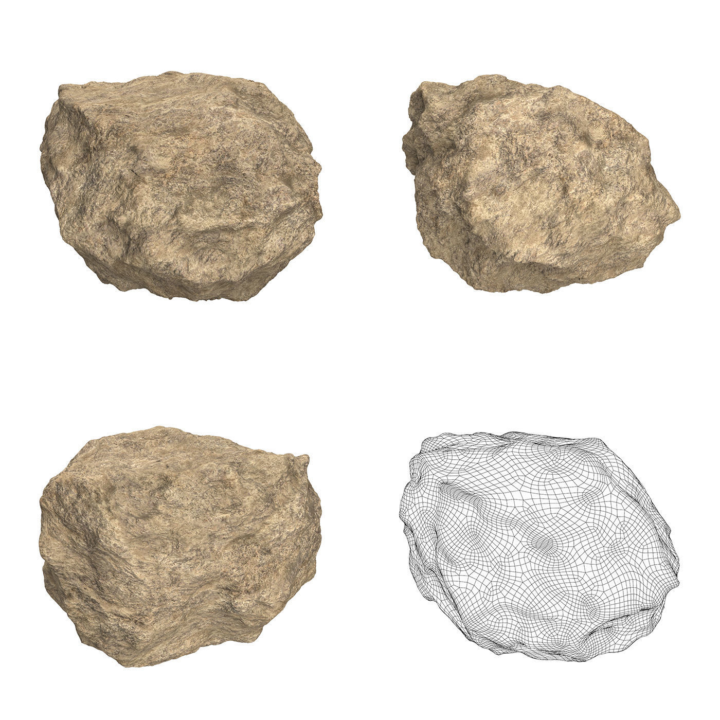 Sand Stone Collection Low-poly 3D model_3
