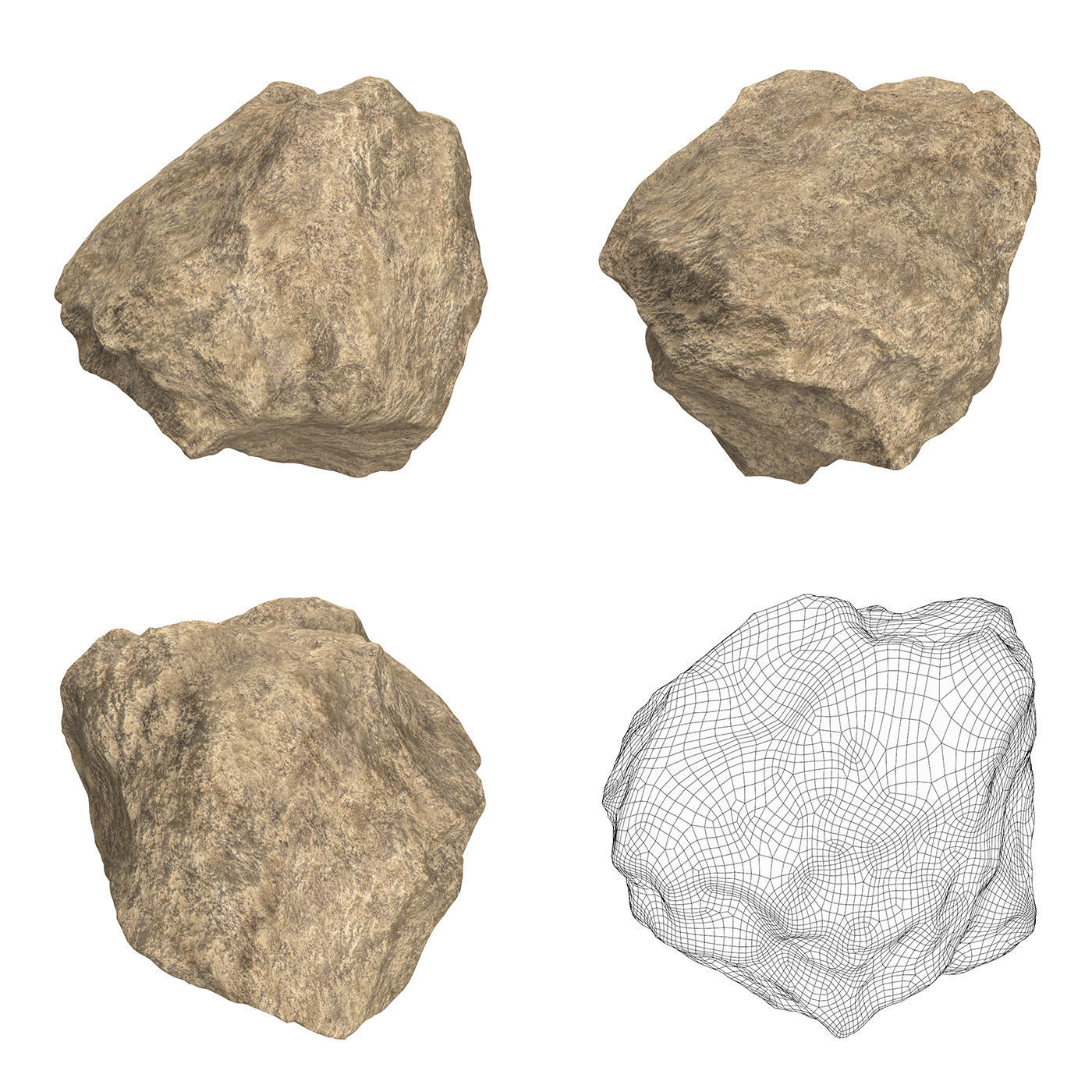 Sand Stone Collection Low-poly 3D model_7