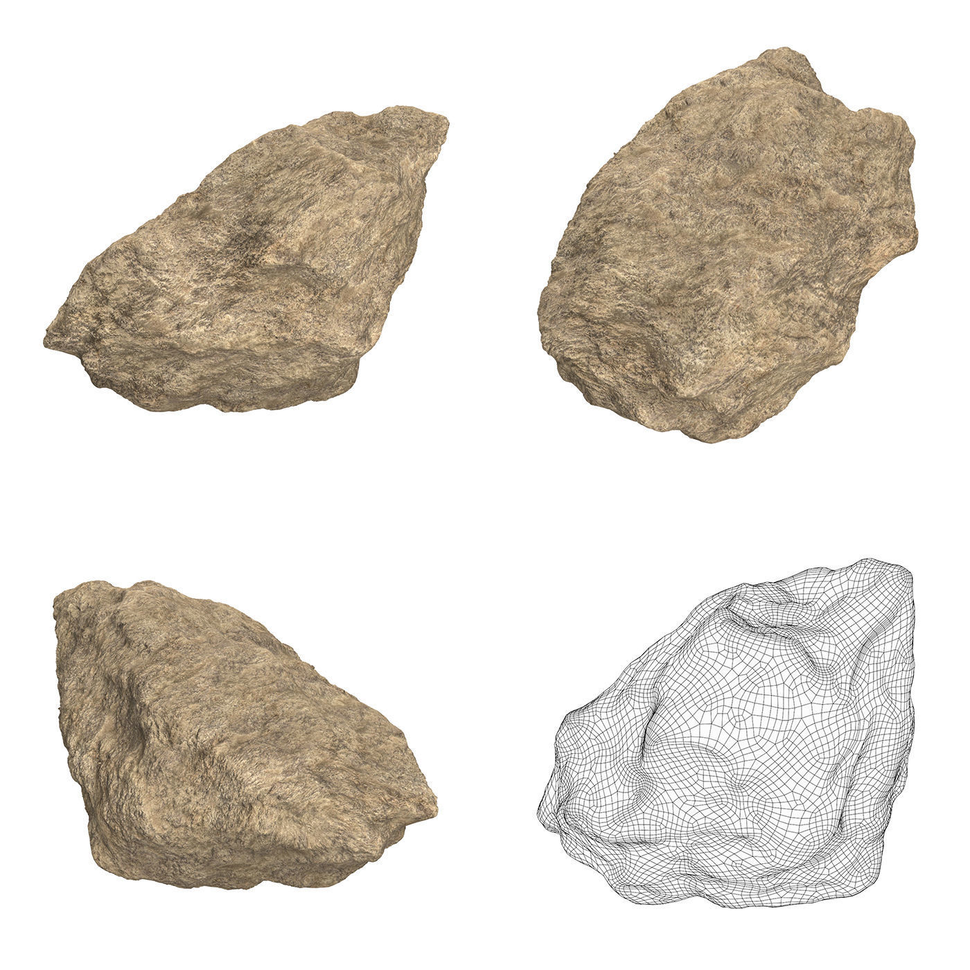 Sand Stone Collection Low-poly 3D model_5