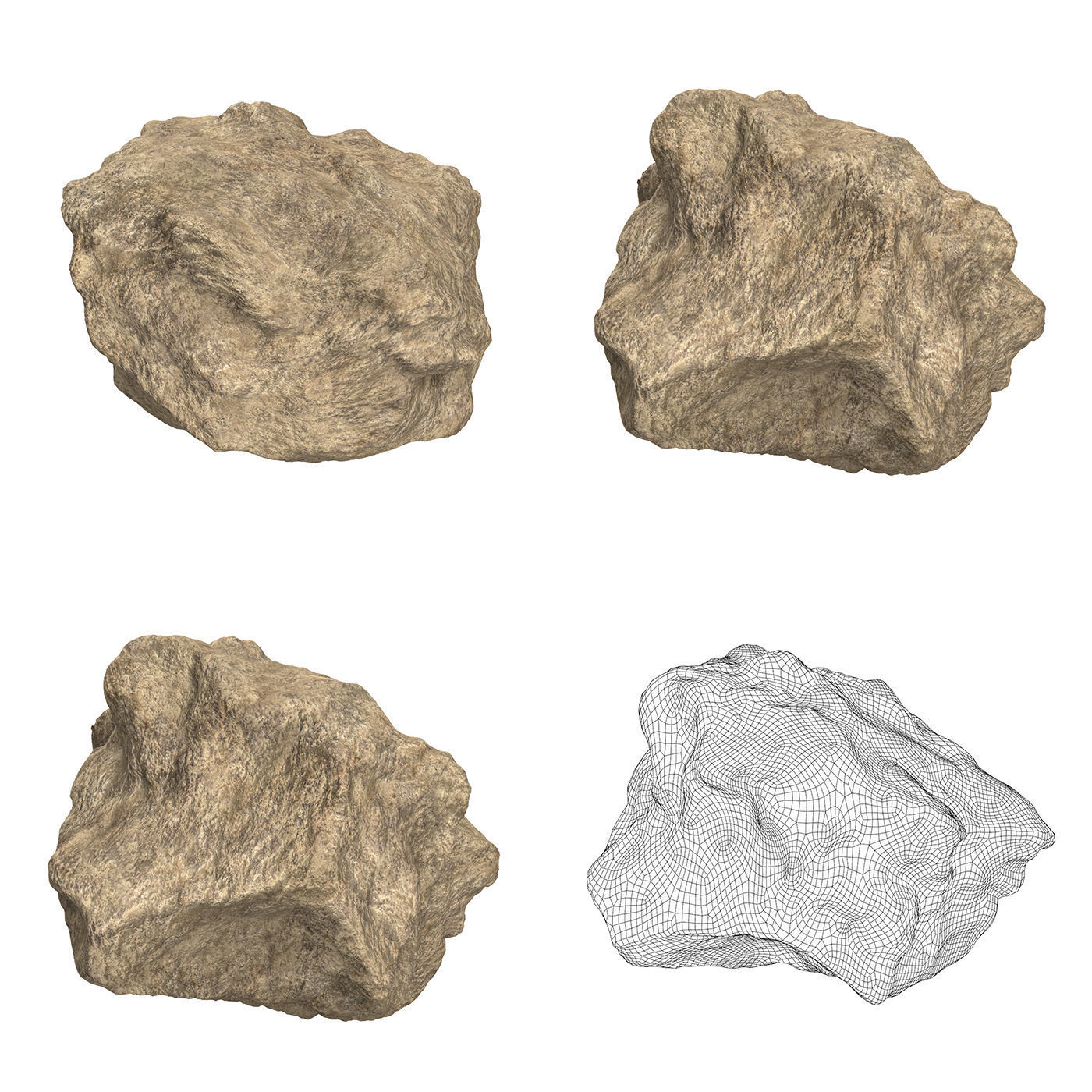 Sand Stone Collection Low-poly 3D model_12