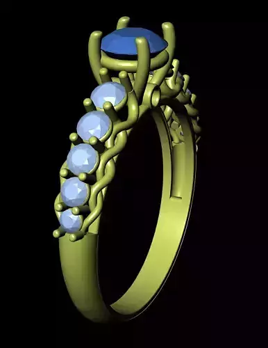  Diamond Solitaire Ring Jewellery for Women 3D print model