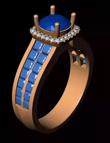  Diamond Solitaire Ring Jewellery for Women 3D print model
