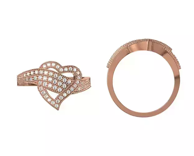 Women Wedding Engagement Heart Ring STL JCD Details