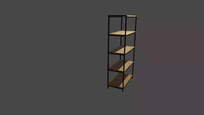 3D Shop shelve Low-poly 3D model