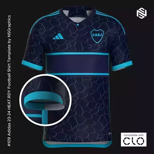 Adidas 23-24 HEATRDY Football Shirt Template for CLO 3D 3D model