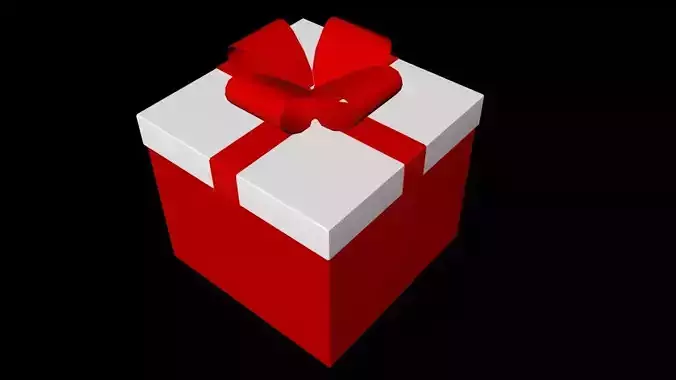 Gift Box with Ribbon in 3D Design
