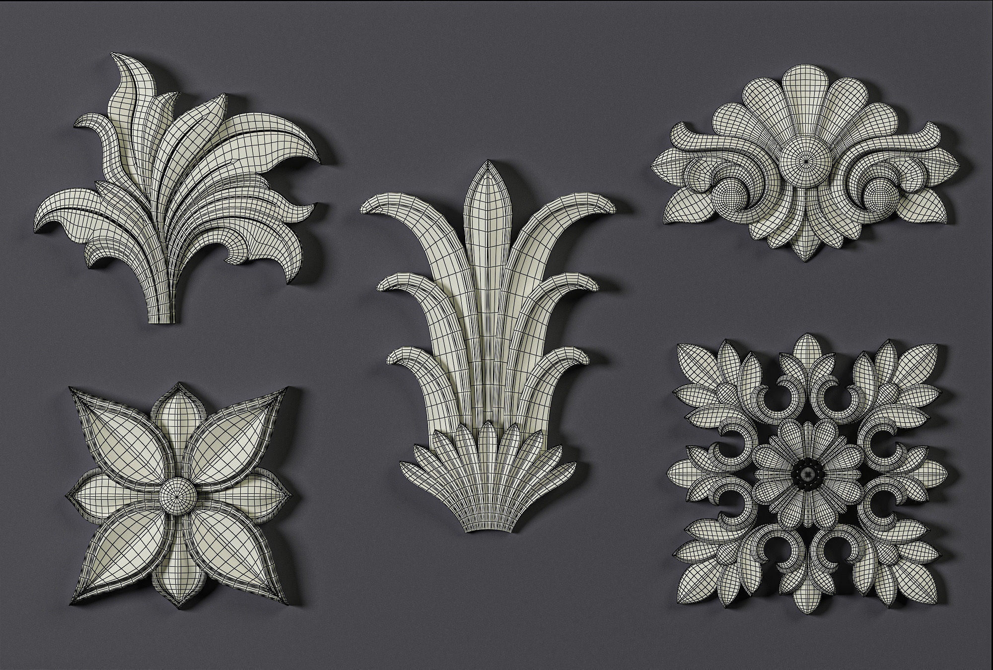 Five Free Ornament Brushes Alphas and 3D Models Free 3D model_1