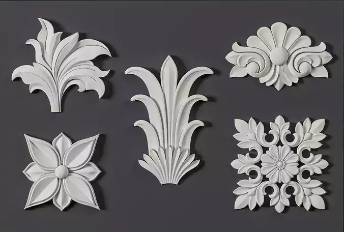 Five Free Ornament Brushes Alphas and 3D Models Free 3D model