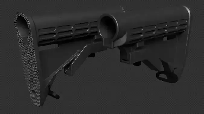 AR-15 Mil-Spec Stock Low-poly 3D model