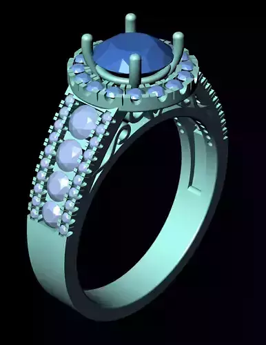  Diamond Solitaire Ring Jewellery for Women 3D print model