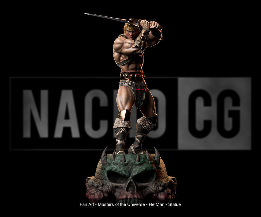 Statue and Bust version - Fan Art - He Man MOTU 3D Model Collection_2