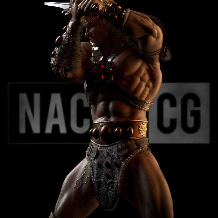 Statue and Bust version - Fan Art - He Man MOTU 3D Model Collection_7