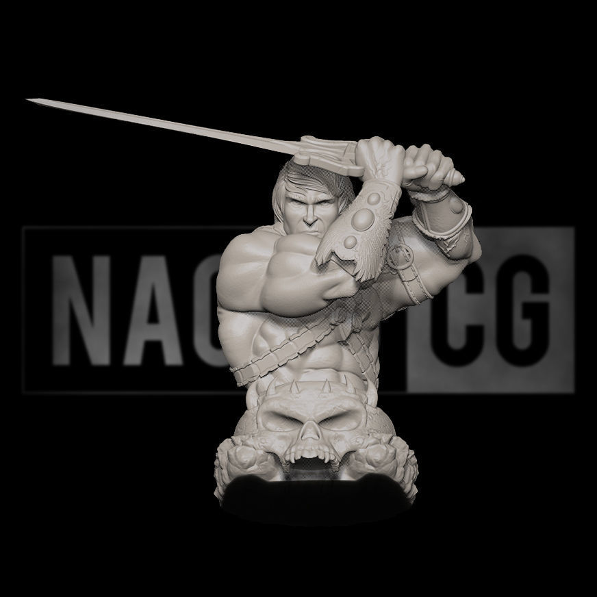 Statue and Bust version - Fan Art - He Man MOTU 3D Model Collection_14