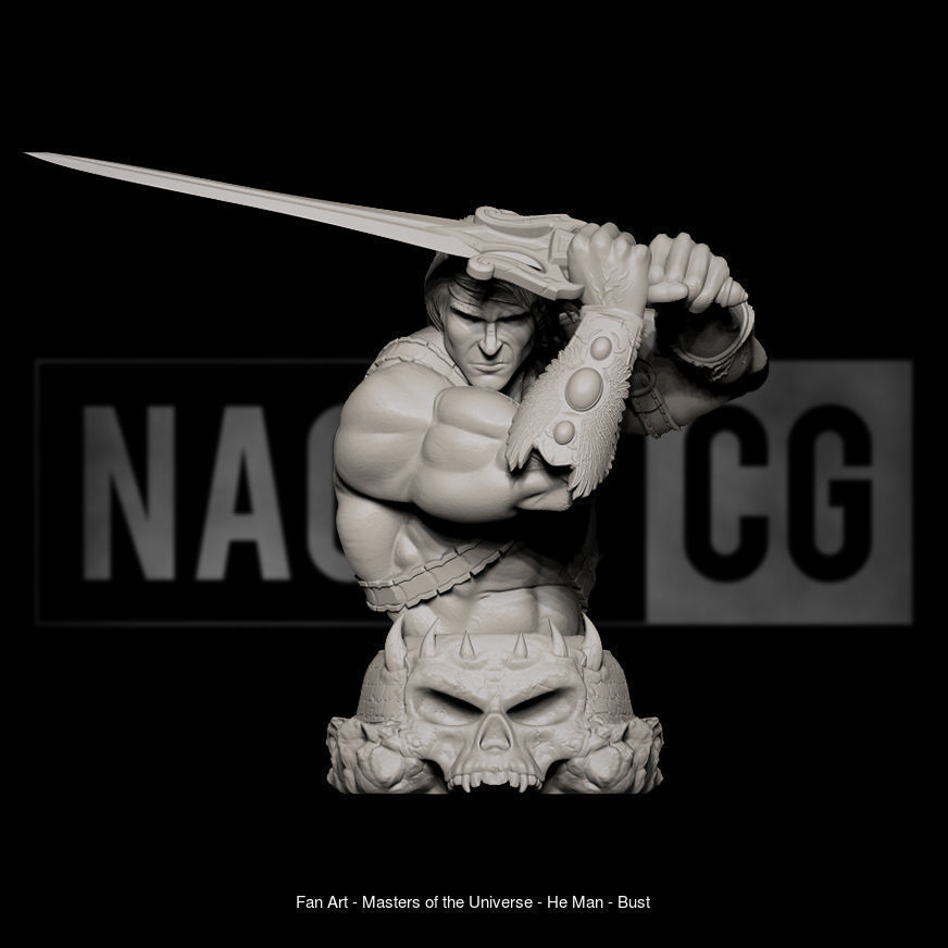 Statue and Bust version - Fan Art - He Man MOTU 3D Model Collection_4