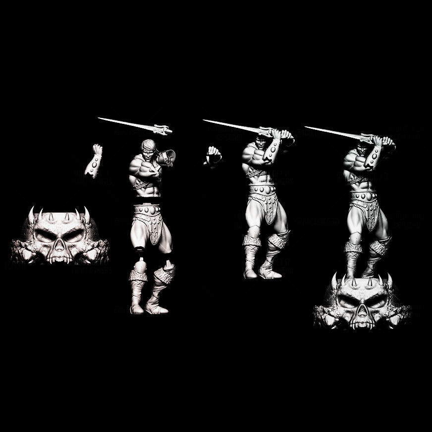 Statue and Bust version - Fan Art - He Man MOTU 3D Model Collection_8