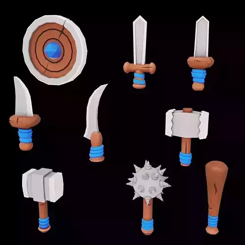 weapons pack stylized cartoon 