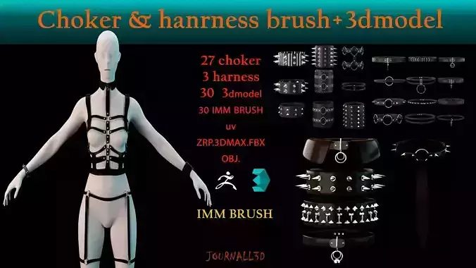 choker and harness       brush and 3dmodel vlo1 3D model