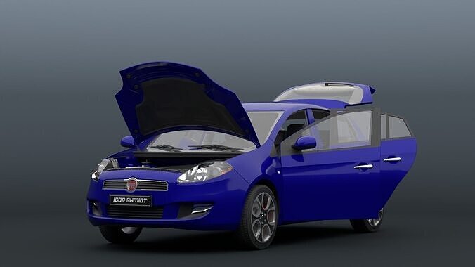 Fiat bravo 2008 lowpoly Low-poly 3D model
