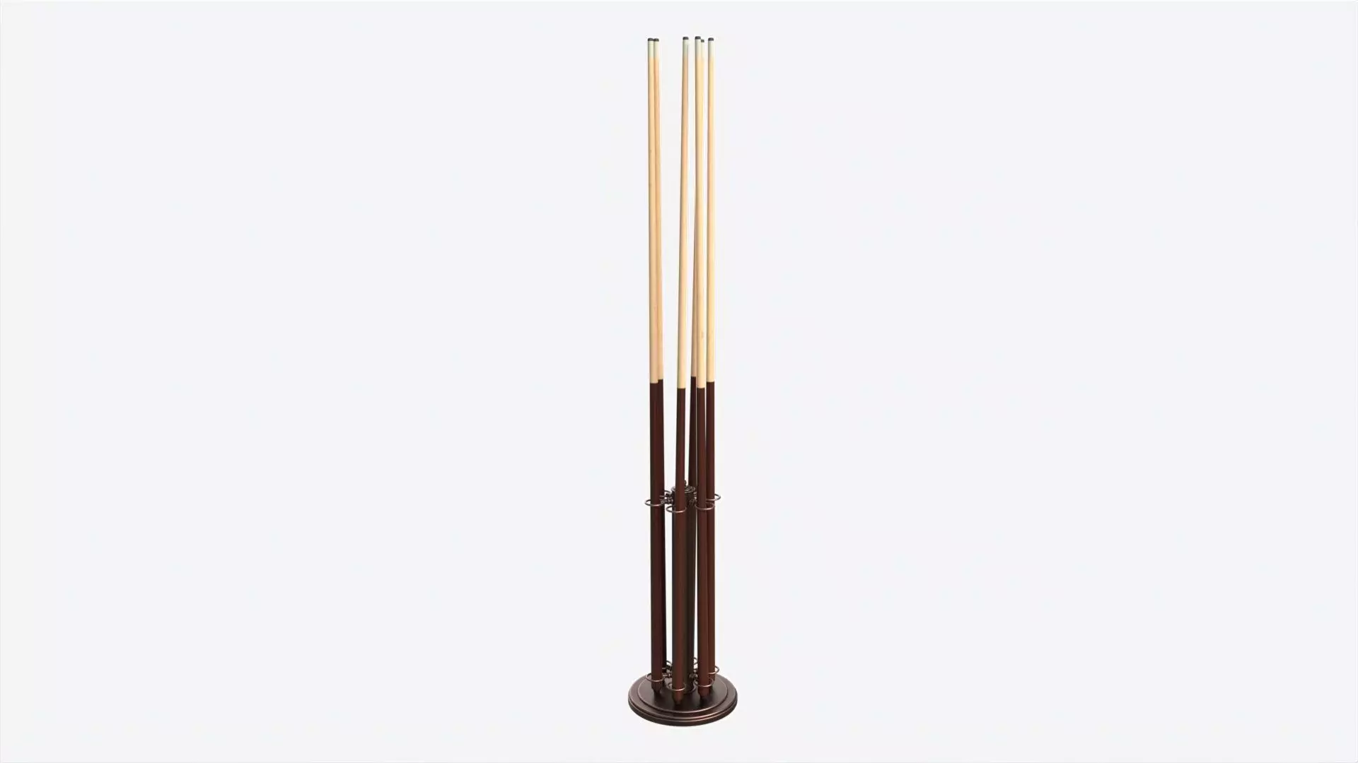 Billiard 6 Cue Free Floor Rack 3D model_0
