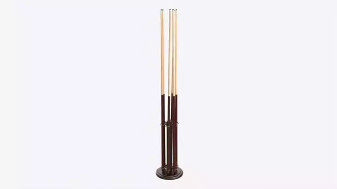 Billiard 6 Cue Free Floor Rack 3D model