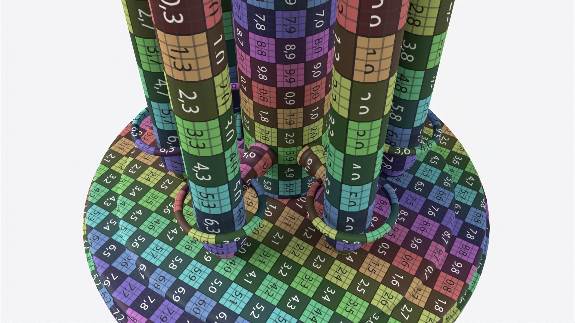 Billiard 6 Cue Free Floor Rack 3D model_9