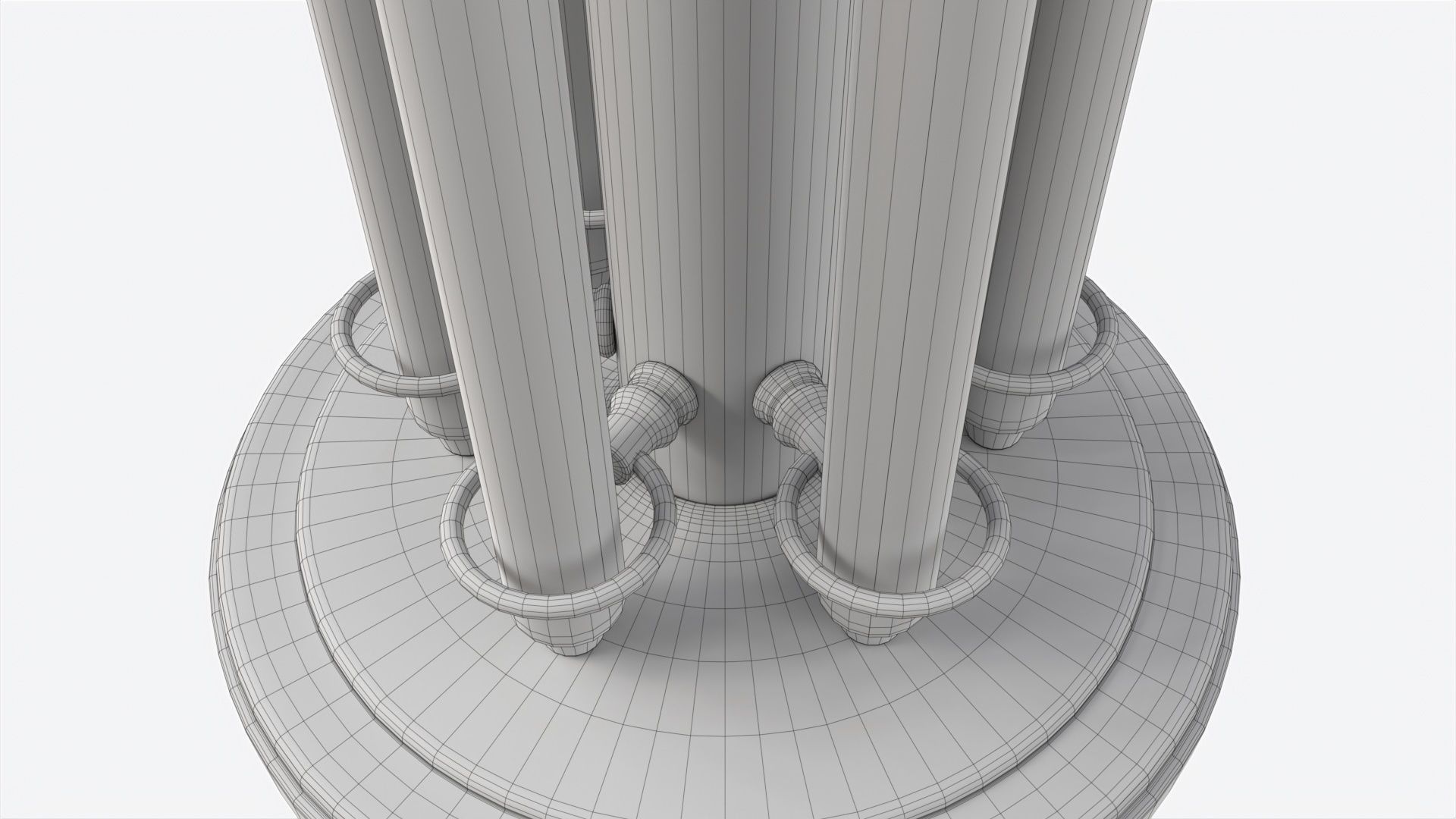 Billiard 6 Cue Free Floor Rack 3D model_7