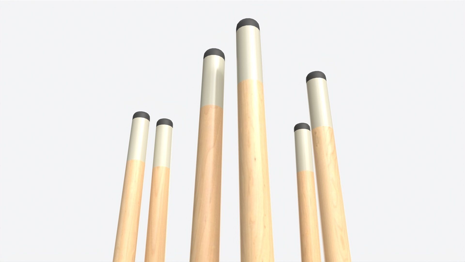 Billiard 6 Cue Free Floor Rack 3D model_3