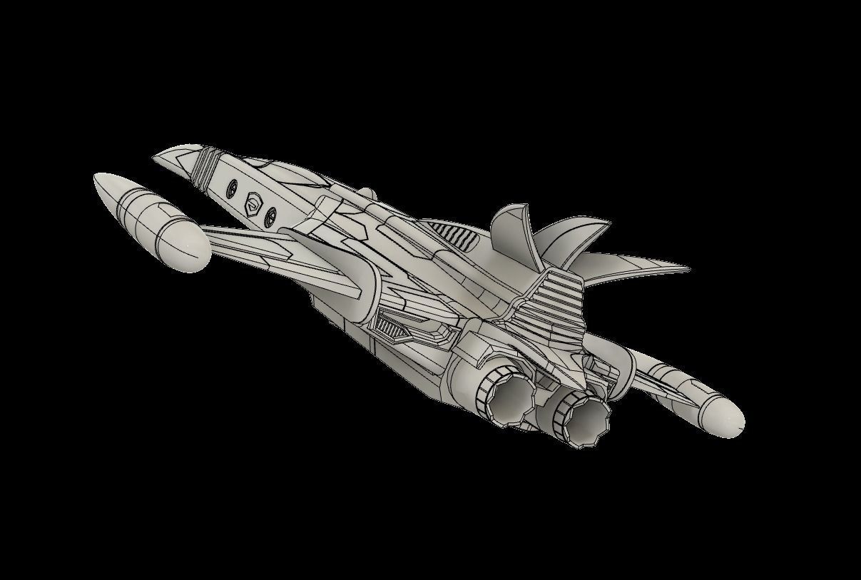 Gatchaman GOD PHOENIX  starship - 3D printing model - STL 3D print model_40