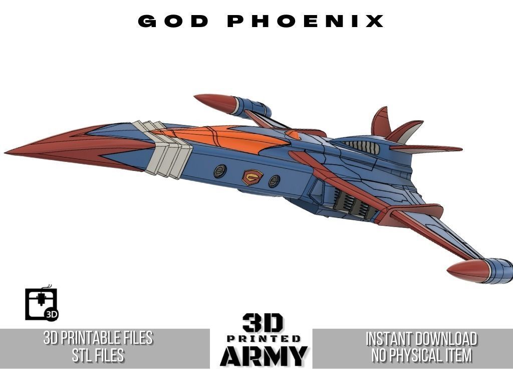 Gatchaman GOD PHOENIX  starship - 3D printing model - STL 3D print model_4