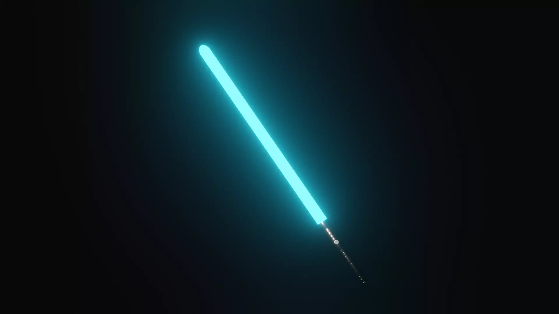 Blue Lightsaber Low-poly 3D model_0