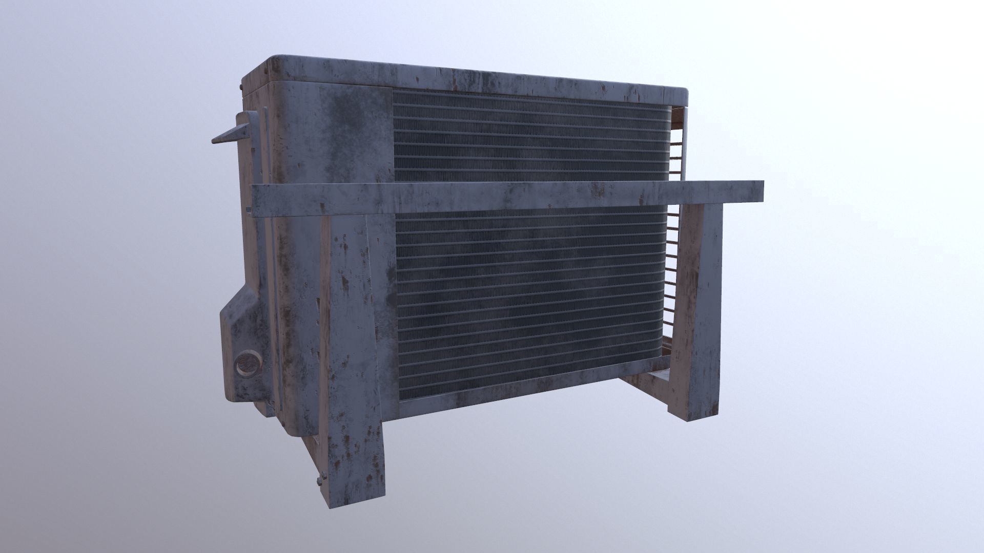 PBR AC Unit Weathered VR and game ready low poly model Low-poly 3D model_4