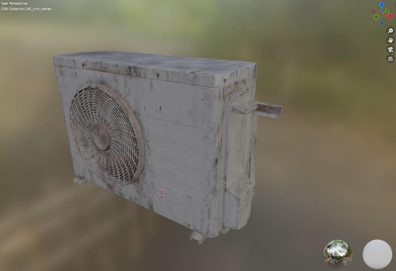 PBR AC Unit Weathered VR and game ready low poly model Low-poly 3D model_5