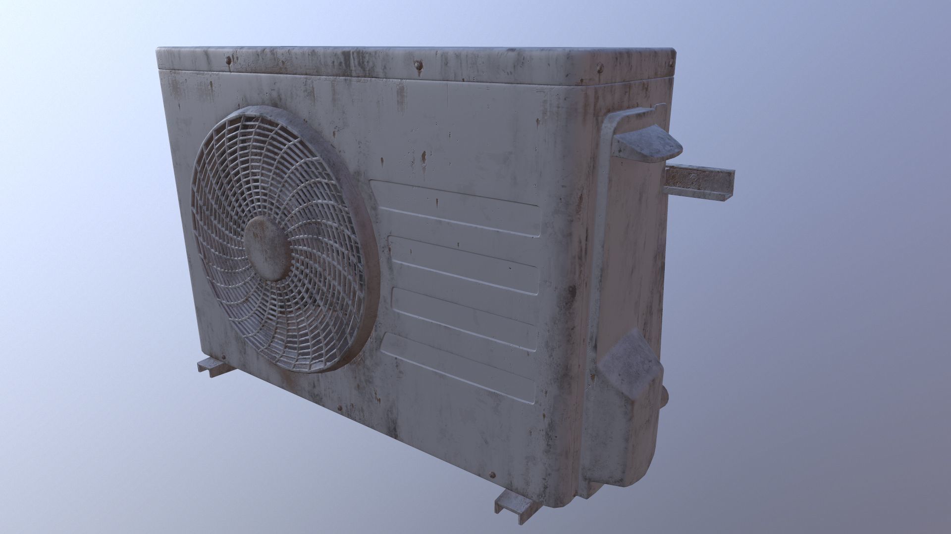 PBR AC Unit Weathered VR and game ready low poly model Low-poly 3D model_3