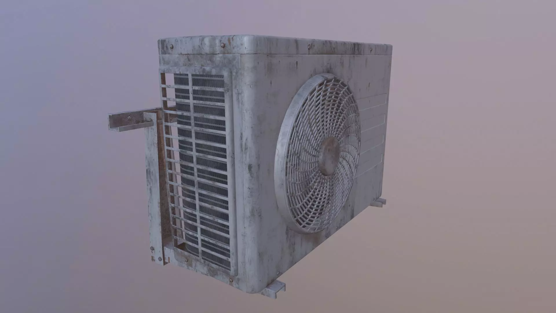 PBR AC Unit Weathered VR and game ready low poly model Low-poly 3D model_0