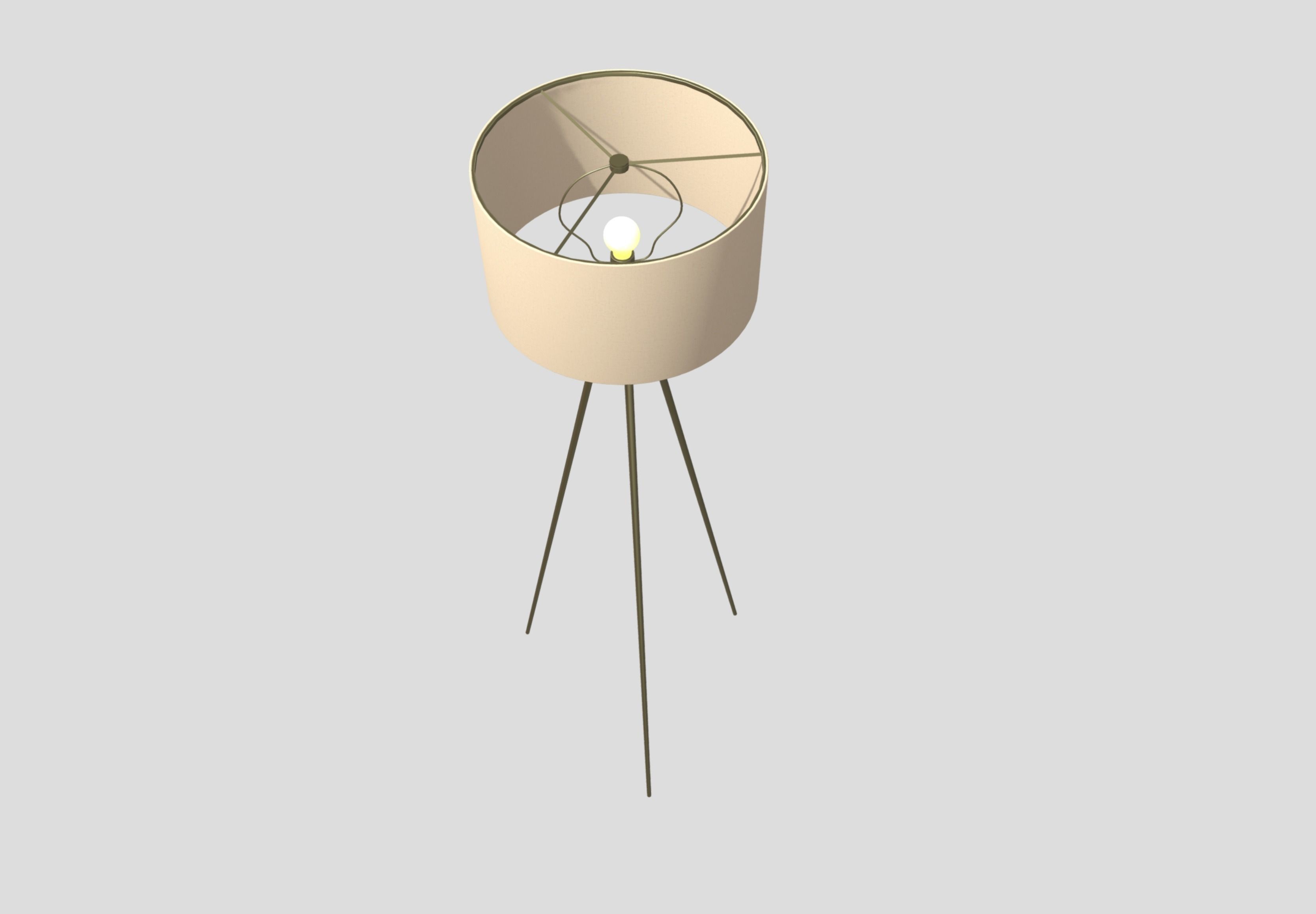 Floor Lamp Low-poly 3D model_4