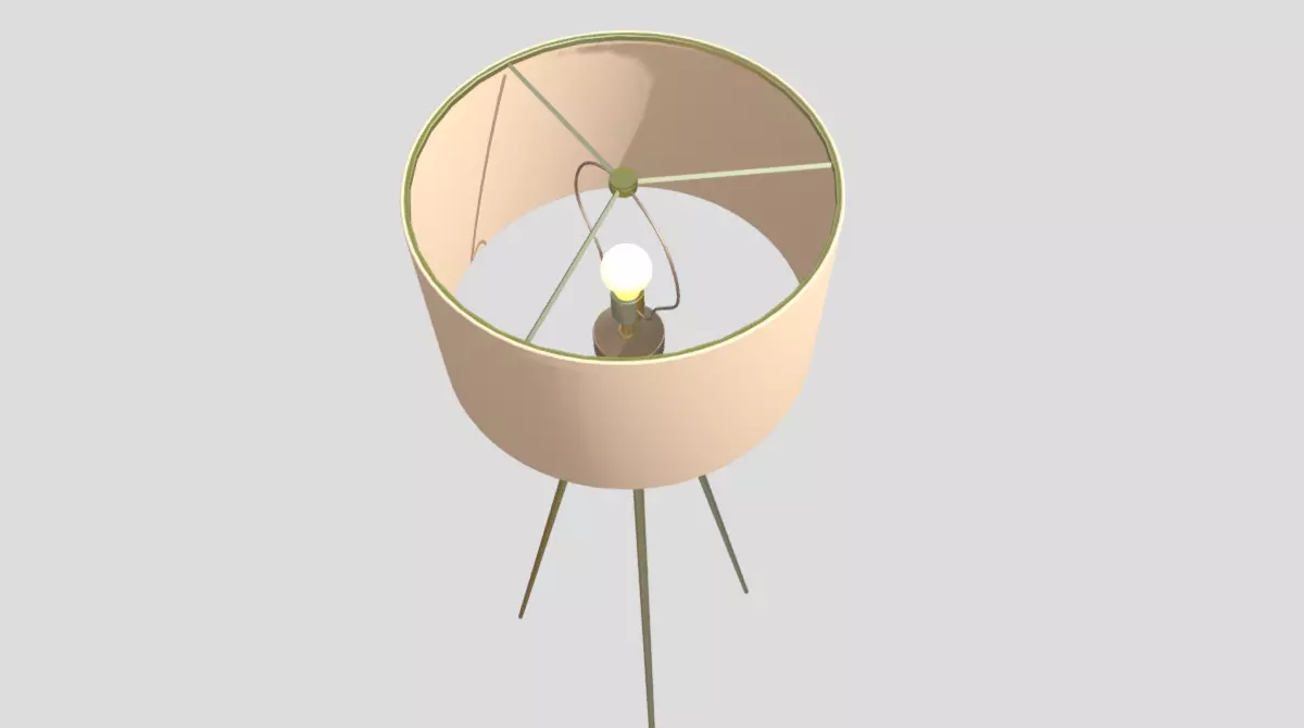 Floor Lamp Low-poly 3D model_0