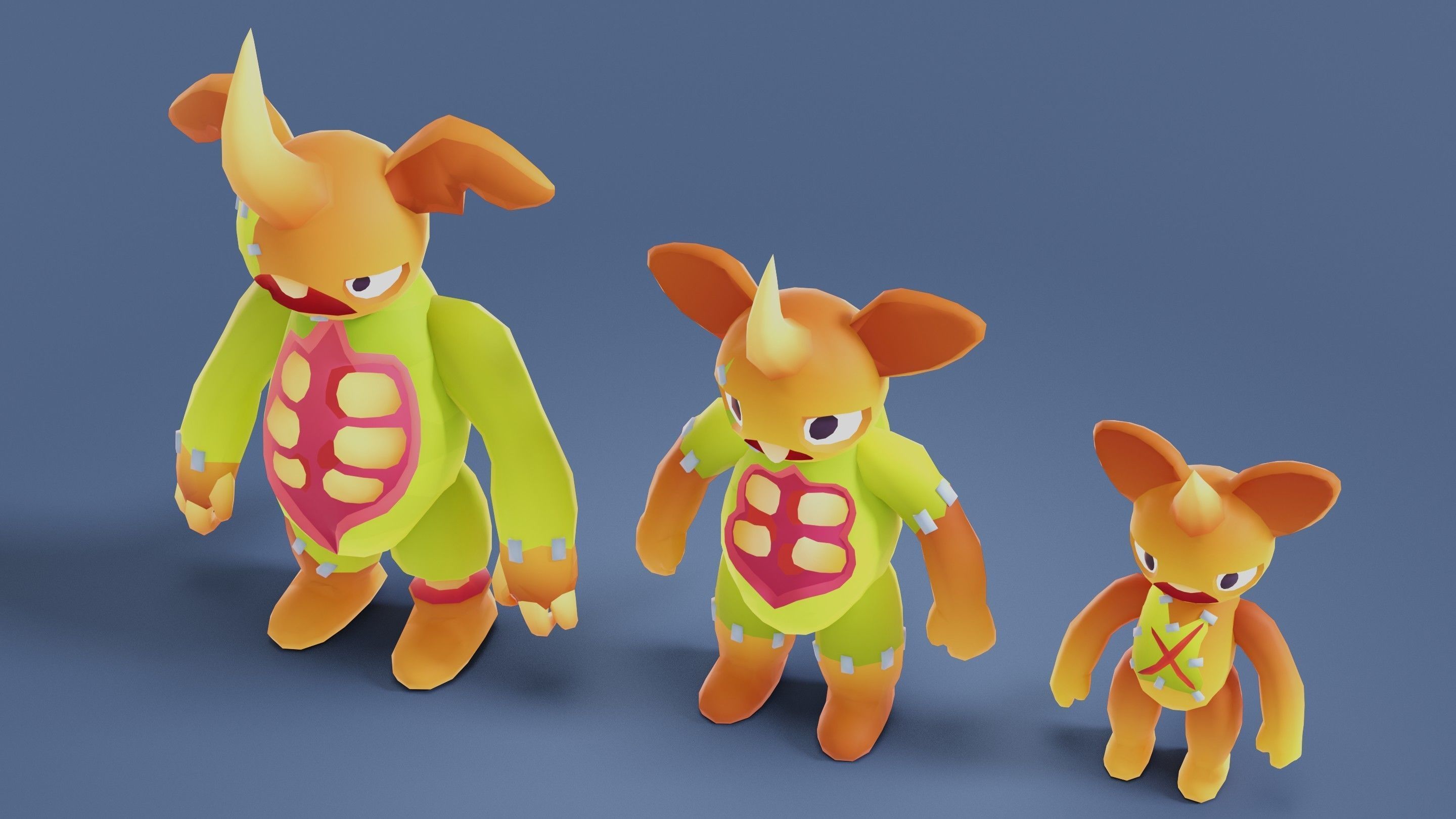 Cartoon Zombies Pack Low-poly 3D model_51