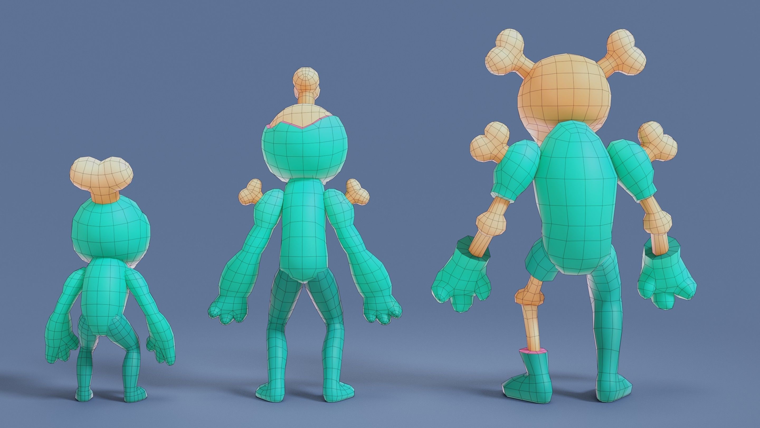 Cartoon Zombies Pack Low-poly 3D model_62