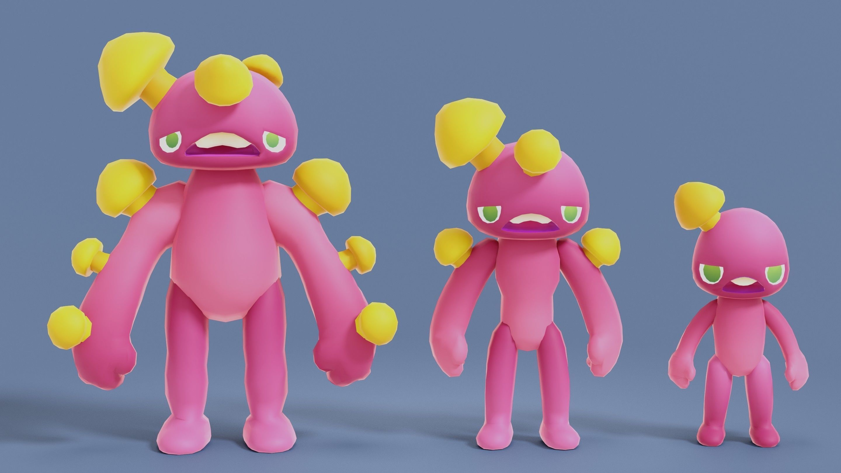 Cartoon Zombies Pack Low-poly 3D model_23