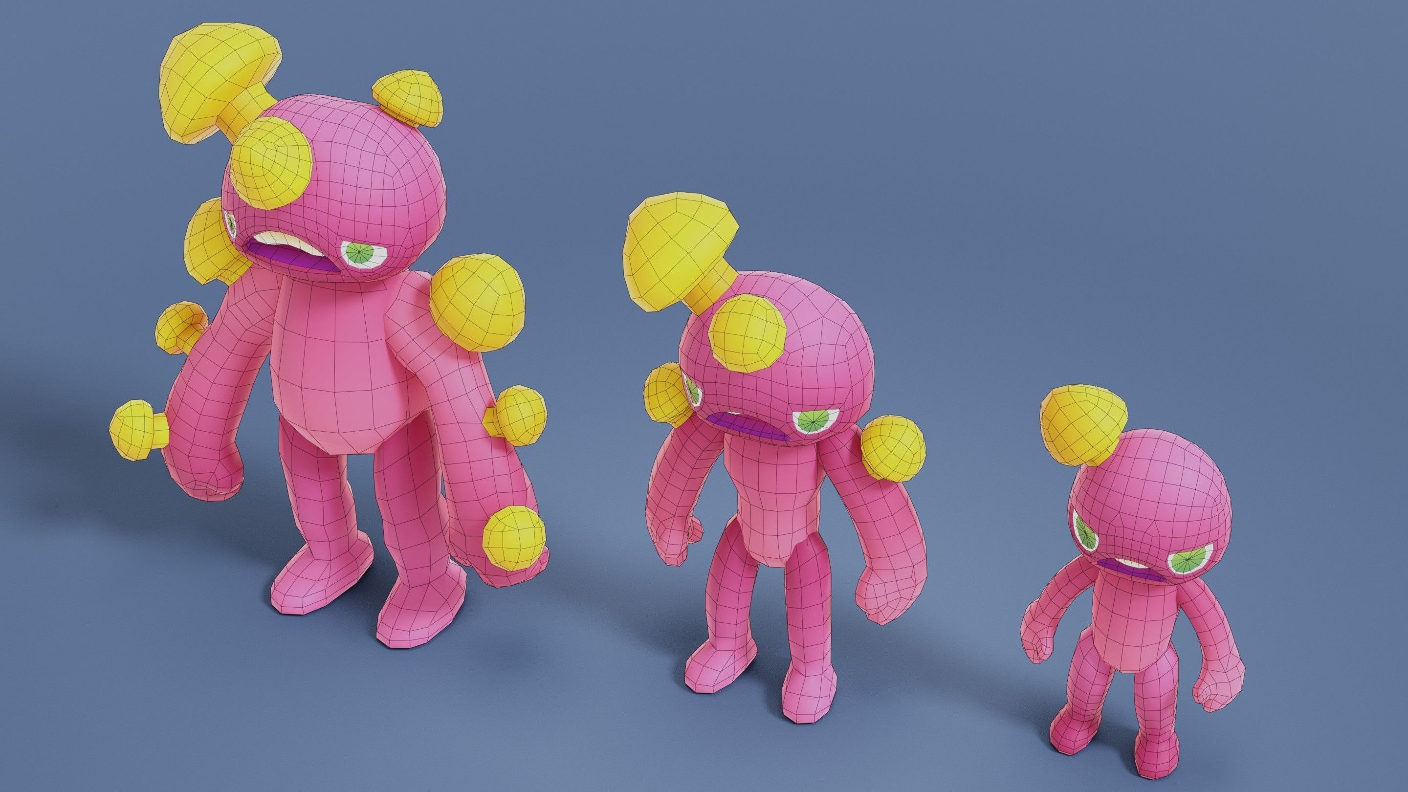 Cartoon Zombies Pack Low-poly 3D model_22